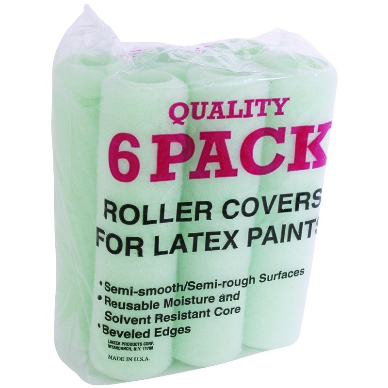 Linzer RC 139 Roller Cover, 3/8 in Thick Nap, 9 in L, Polyester Cover, 12/PK