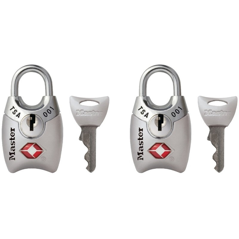 Master Lock 4689T Luggage Lock, Keyed Alike Key, Shrouded Shackle, 1/8 in Dia Shackle, Steel Shackle, Metal Body