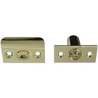 Adjustable Ball Catch With Plates 1 By 2-1/8 Inch Brass Finish