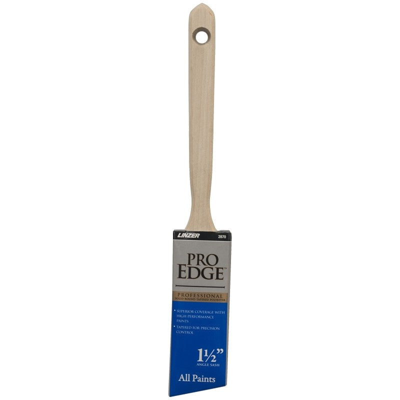 Linzer 2870-1.5 Paint Brush, 1-1/2 in W, Polyester Bristle, Angle Sash Handle (Pack of 6)