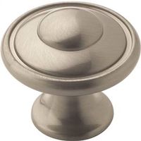Cabinet Knob 1-3/16 Inch Satin Nickel 10 Pack