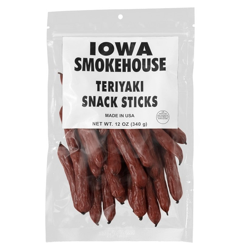 Iowa Smokehouse is-snk12t Snack Sticks, Teriyaki, 12 oz (Pack of 6)