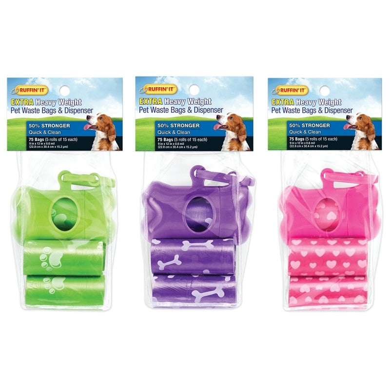 BAG DOG WASTE W/DISP 75CT