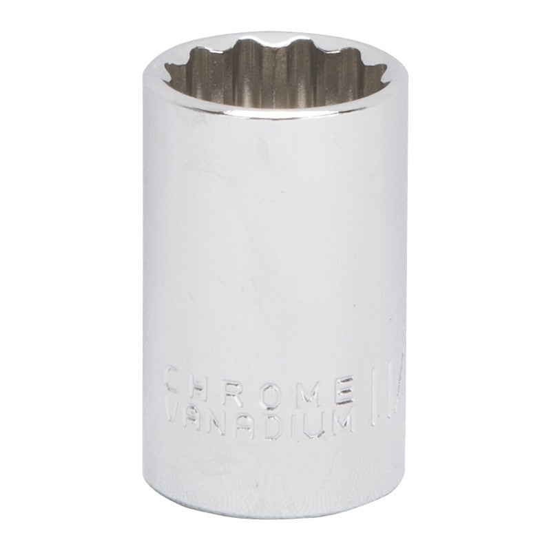 Vulcan MT6516926 Drive Socket, 11/16 in Socket, 1/2 in Drive, 12-Point, Chrome Vanadium Steel, Chrome