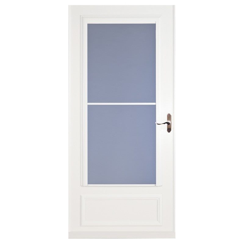 Larson Screen Away 830-82-031 Series Storm Door, 32 in W Opening, 81 in H Opening, Wood Frame, Brushed nickel