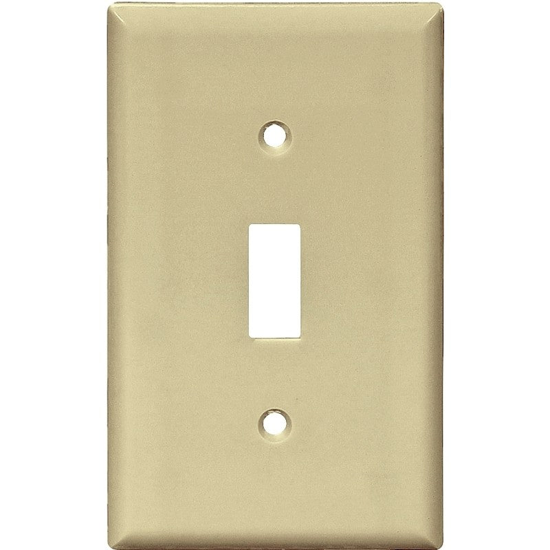 Eaton Wiring Devices 5134V Wallplate, Standard-Size, 4-1/2 in, 2-3/4 in W, 1-Gang, Nylon, Ivory (Pack of 10)