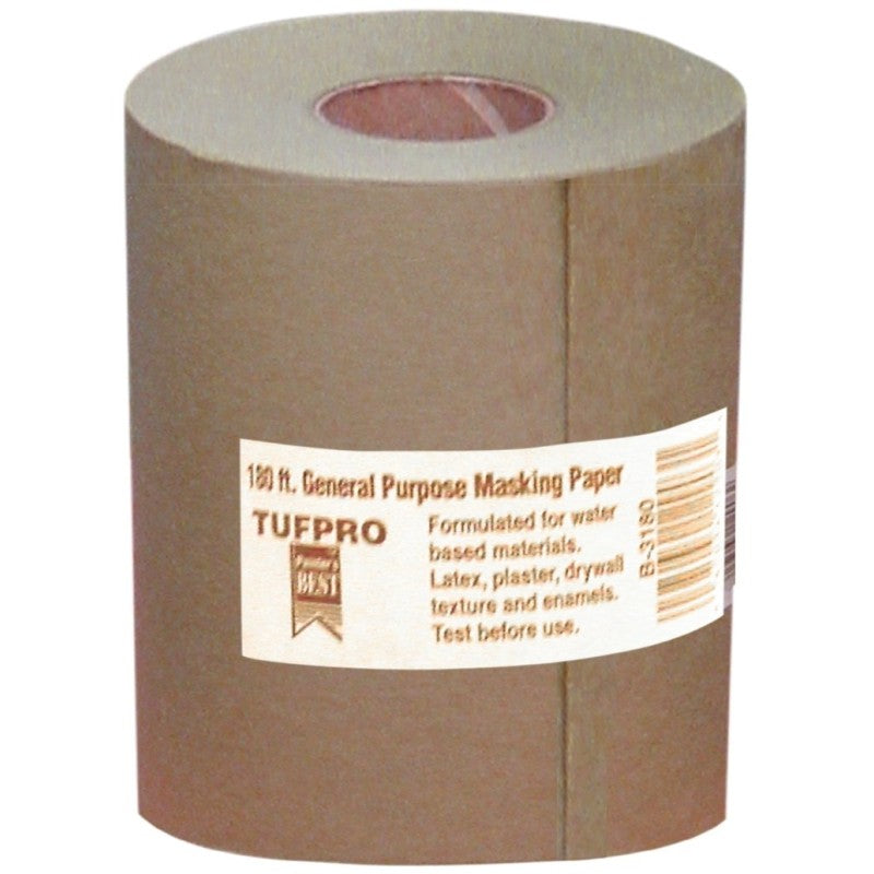 Trimaco EasyMask 12903 Trim Masking Paper, 180 ft L, 3 in W, Brown