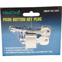Rectangular Storm Door Push Button Key Plug Lock Aluminum