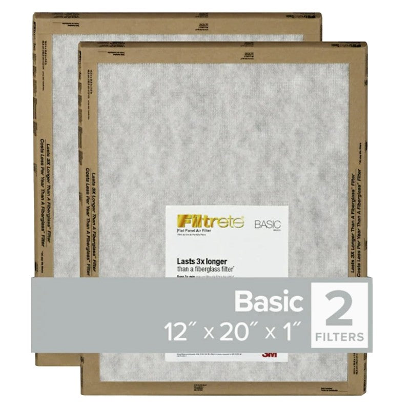 Filtrete FPL19-2PK-24 Air Filter, 20 in L, 12 in W, 2 MERV, For: Air Conditioner, Furnace and HVAC System (Pack of 24)
