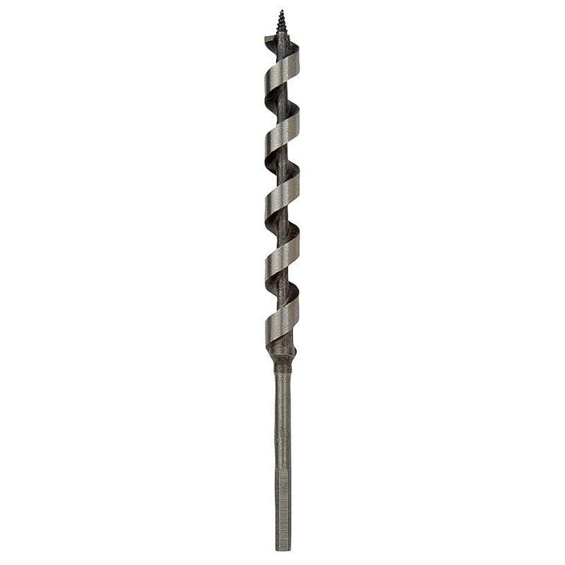 Irwin 49908 Power Drill Auger Bit, 1/2 in Dia, 7-1/2 in OAL, Solid Center Flute, 1-Flute, 7/32 in Dia Shank, Hex Shank