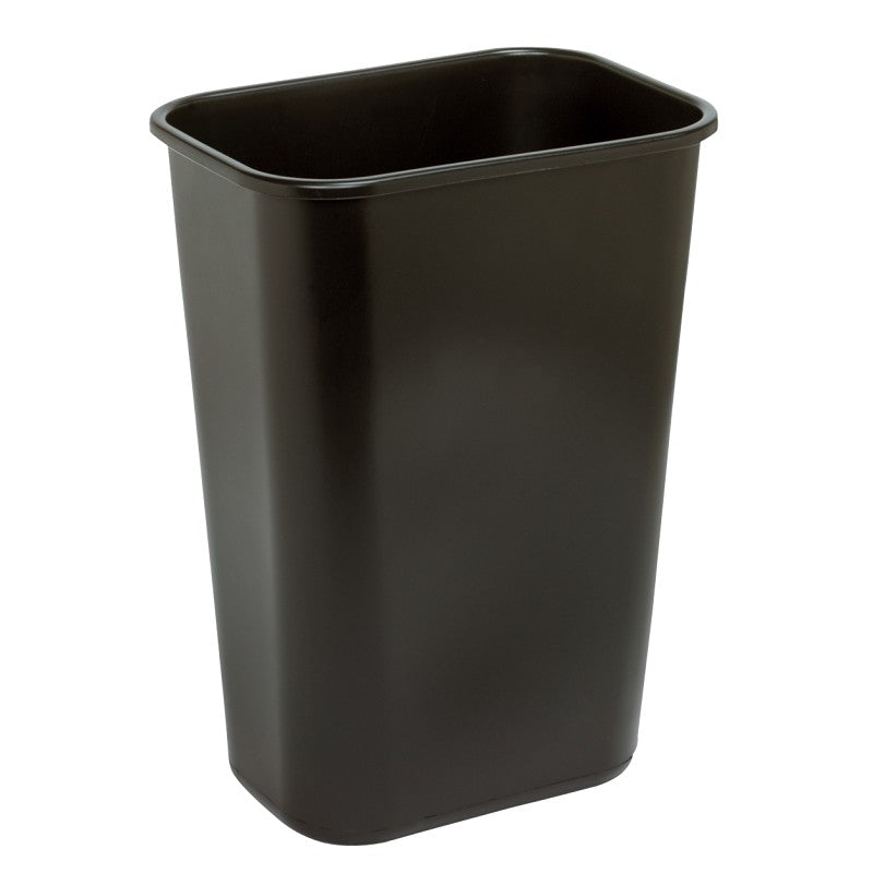 Continental Commercial 4114BK Waste Basket, 41.125 qt, Plastic, Black, 19-7/8 in H