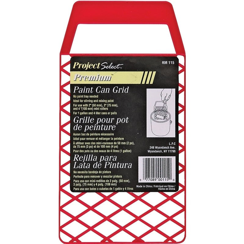Linzer RM115 Bucket Grid, 9 in L, 4-3/4 in W, Plastic, Red, For: 1 gal Can