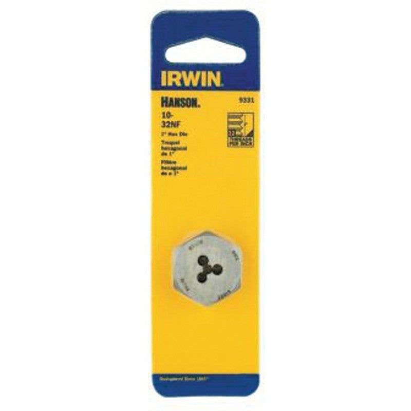 Irwin 9331 Machine Screw Die, #10-32 Thread, NF Thread, Right Hand Thread, HCS