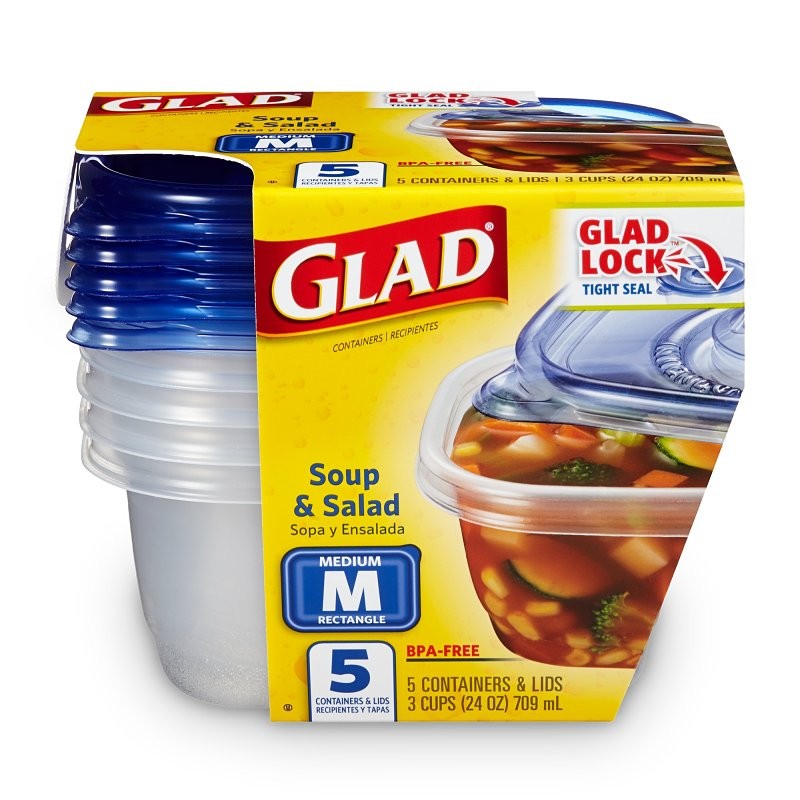 Glad BBG10076 Medium Soup and Salad, 24 oz, Plastic, Clear (Pack of 6)