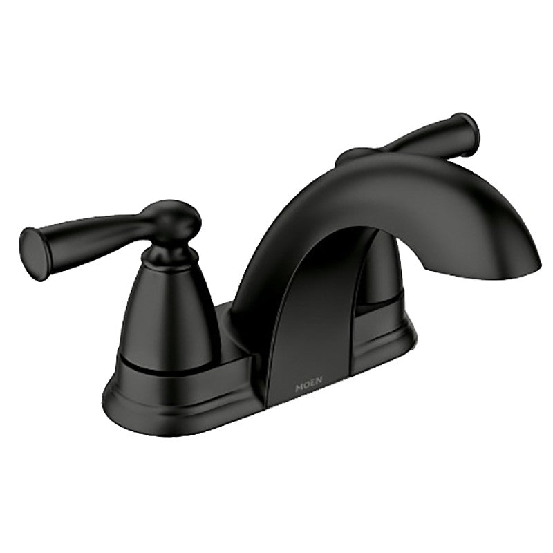 Moen Banbury Series 84942BL Bathroom Faucet, 1.2 gpm, 2-Handle, 3-Faucet Hole, Metal, Matte Black