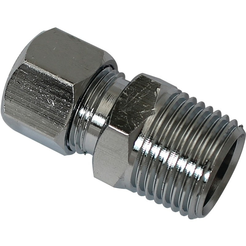 Plumb Pak PP72PCLF Straight Adapter, 3/8 in, FIP x Compression, Brass, Chrome