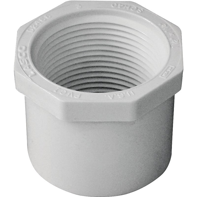 IPEX 435732 Reducing Bushing, 1-1/2 x 1-1/4 in, Spigot x FPT, White, SCH 40 Schedule, 150 psi Pressure