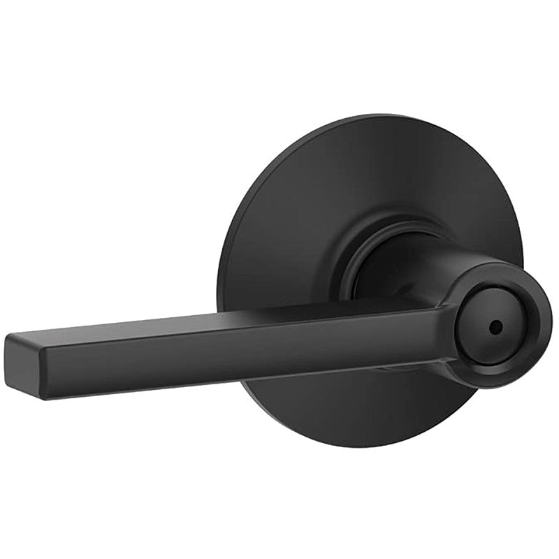 Schlage F Series F40VLAT622 Privacy Lever, Mechanical Lock, Matte Black, Metal, Residential, 2 Grade, 7/8 in Housing Dia