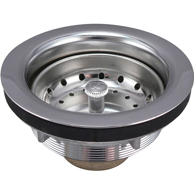 Keeney Brass Work Horse Series 2431NPC Basket Strainer, 4-3/8 in Dia, Stainless Steel, Chrome, 3-1/4 in Dia Mesh