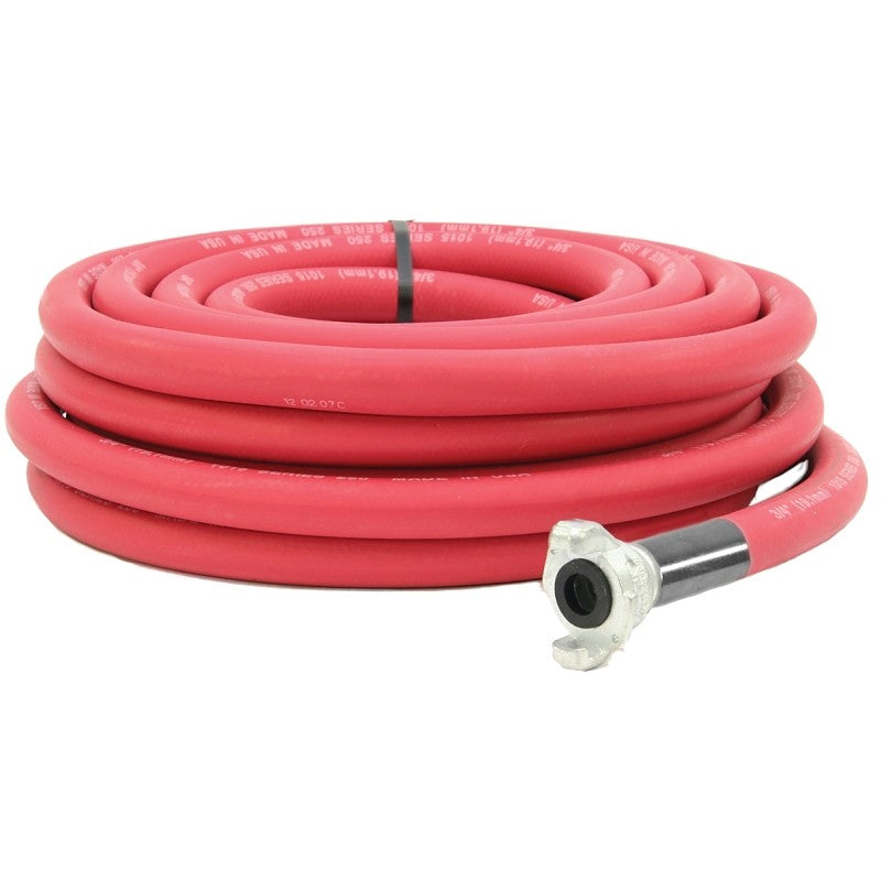 Abbott Rubber 1025-0750R-50-CRS Air Hose, 3/4 in ID, 50 ft L, MNPT, 300 psi Pressure, EPDM Rubber, Red