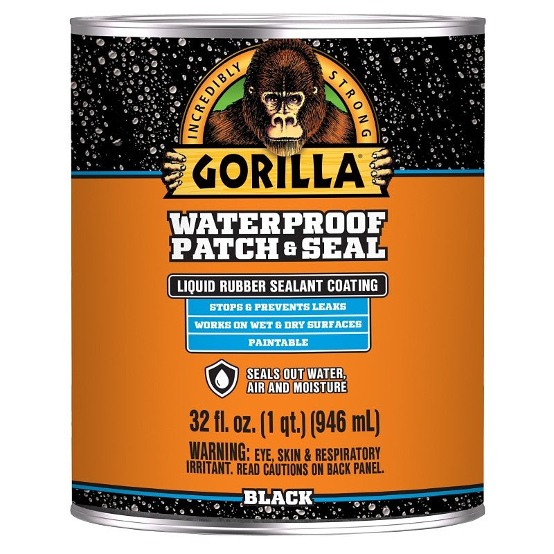 Gorilla 105338 Rubberized Coating, Waterproof, Black, 32 oz (Pack of 6)