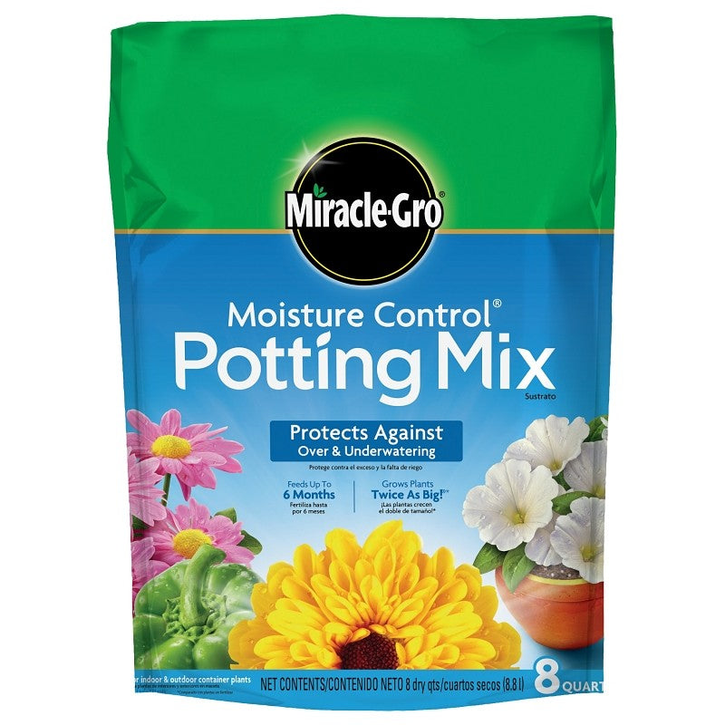 Miracle-Gro 75578300 Potting Soil, 8 qt (Pack of 6)