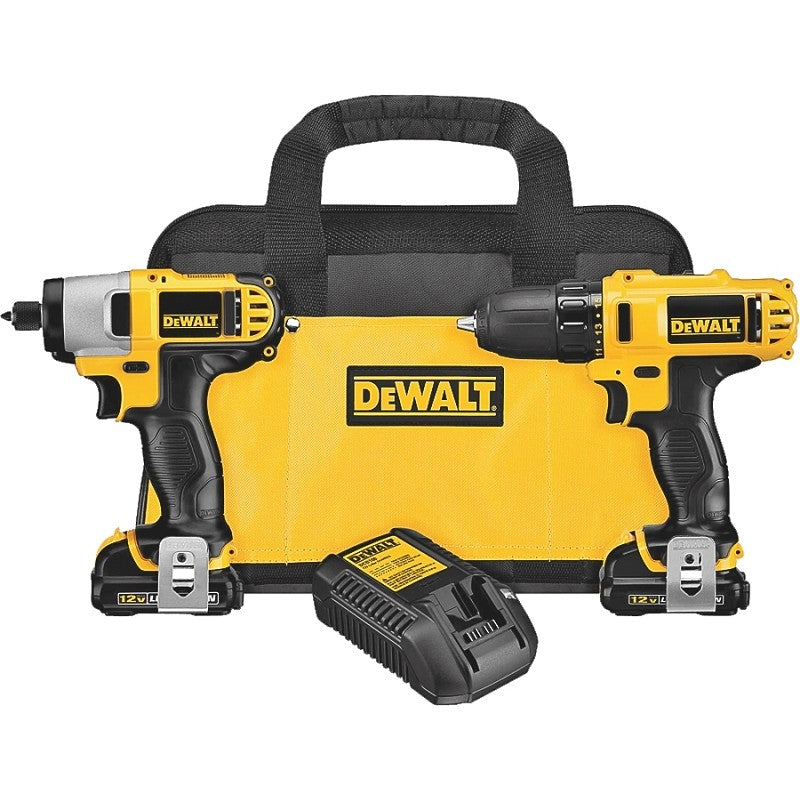 DEWALT DCK211S2 Series Combination Tool Kit, Includes: (2) 12 V Max Lithium-Ion Batteries, 1.5 Ah, 12 V, Lithium-Ion