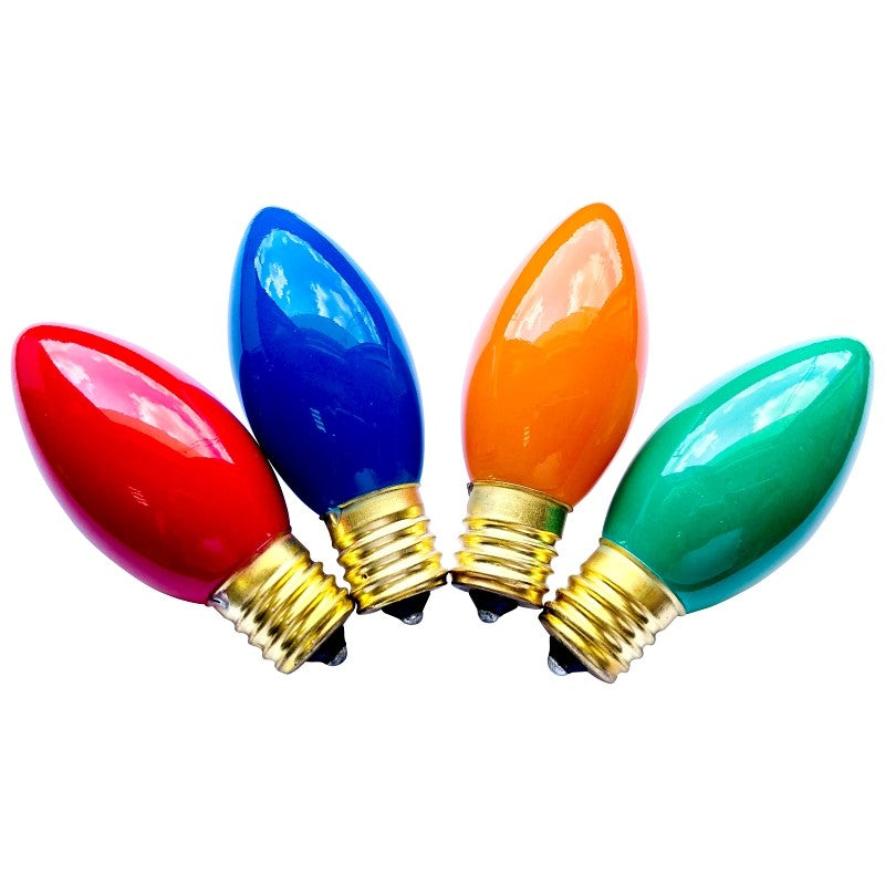 Hometown Holidays 16450 Light Bulb, 7 W, Intermediate Lamp Base, Incandescent Lamp, Ceramic Multi-Color Light (Pack of 25)