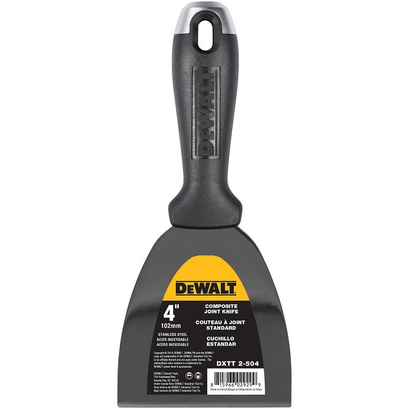 DEWALT DXTT-2-504 Joint Knife, 4 in W Blade, Stainless Steel Blade, Precision Ground Blade, Composite Handle (Pack of 4)