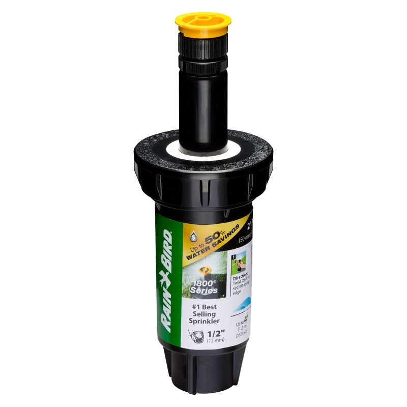 Rain Bird 1802AP4PRS Pressure Regulating Pop-Up Sprinkler, Full-Circle, Part-Circle, 0.54 gpm, 1/2 in Connection, FNPT