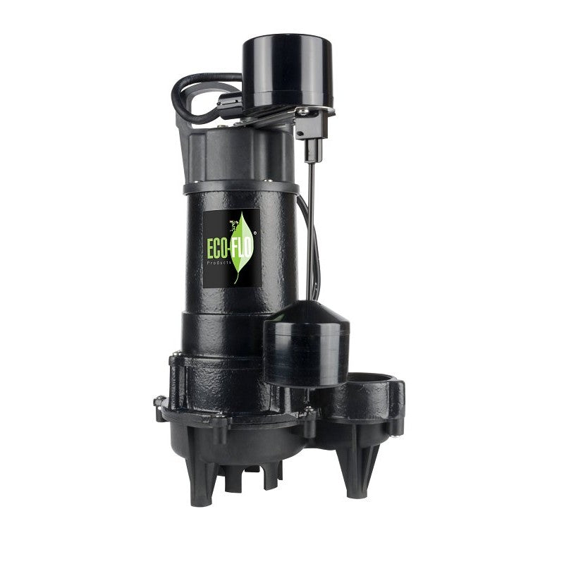 Eco-Flo ECD Series ECD75V Submersible Sump Pump, 8 A, 115 V, 3/4 hp, 1-1/2 in Outlet, 35 ft Max Head