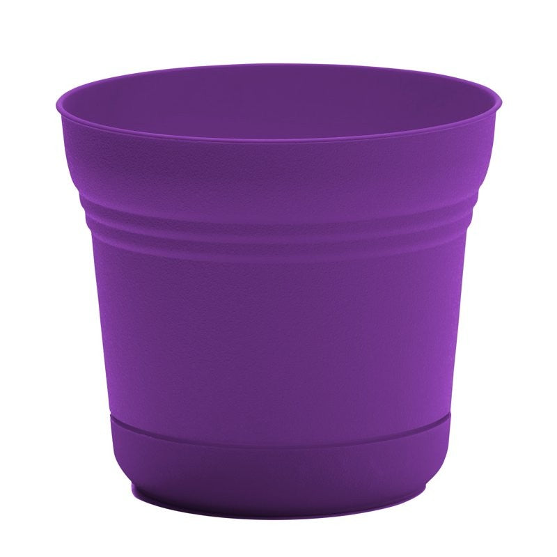 Bloem Saturn Series SP10928 Planter, 10 in Dia, 8-1/2 in H, Round, Plastic, Royal Lilac