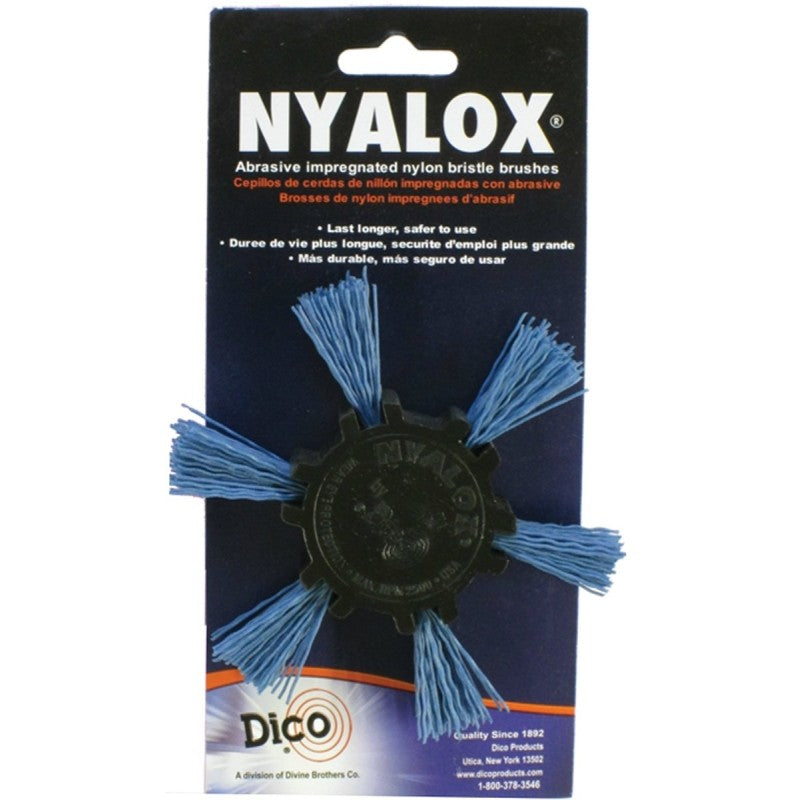 Dico 541-788-4 Flap Wheel Brush, 4 in Dia, Nylon Bristle, 1/4 in Arbor/Shank