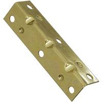 Wide Inside Corner Braces 3-1/2 By 3/4 By 0.04 Inch Brass Finish Steel 4 Pack