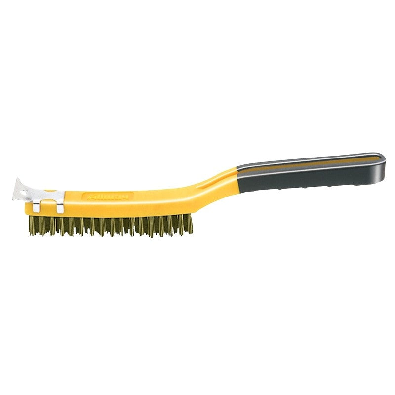 ALLWAY TOOLS SB319/BB Wire Brush with Scraper, Brass Bristle