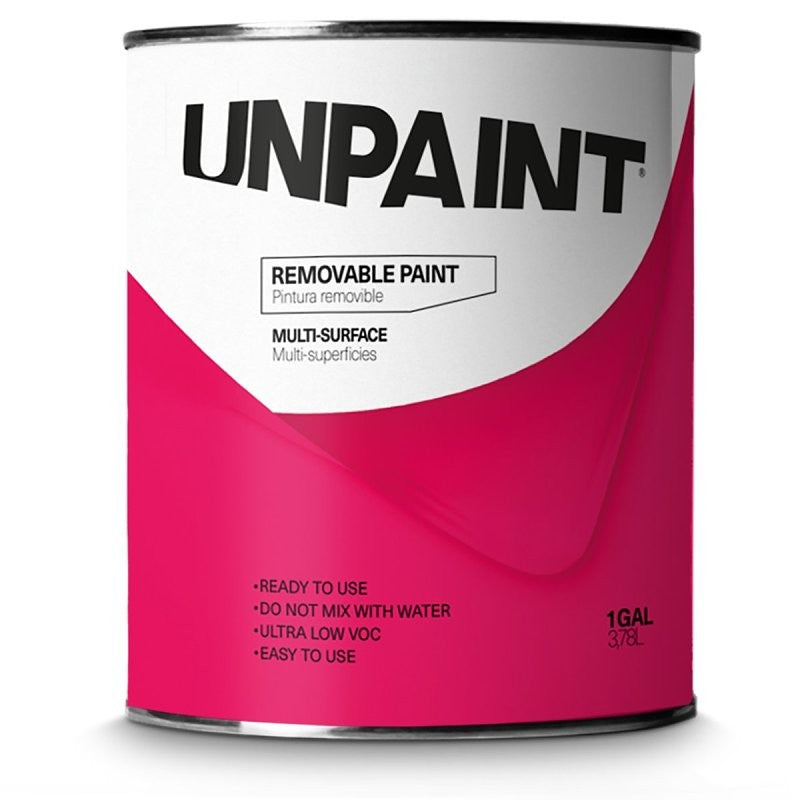 UNPAINT 300 0002 000003 Removable Paint, Clear, 1 gal, 128 to 170 sq-ft Coverage Area (Pack of 4)