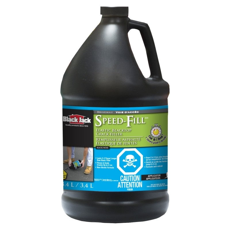 Black Jack Speed-Fill Series 6438-9-34 Elastic Crack Filler, Liquid, Black, Mild Hydrocarbon, 1 gal Jug (Pack of 6)