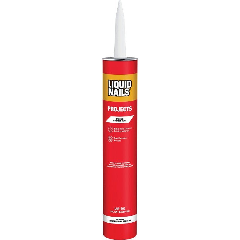 Liquid Nails LNP-601 Project Construction Adhesive, Light Tan, 28 oz Cartridge (Pack of 12)