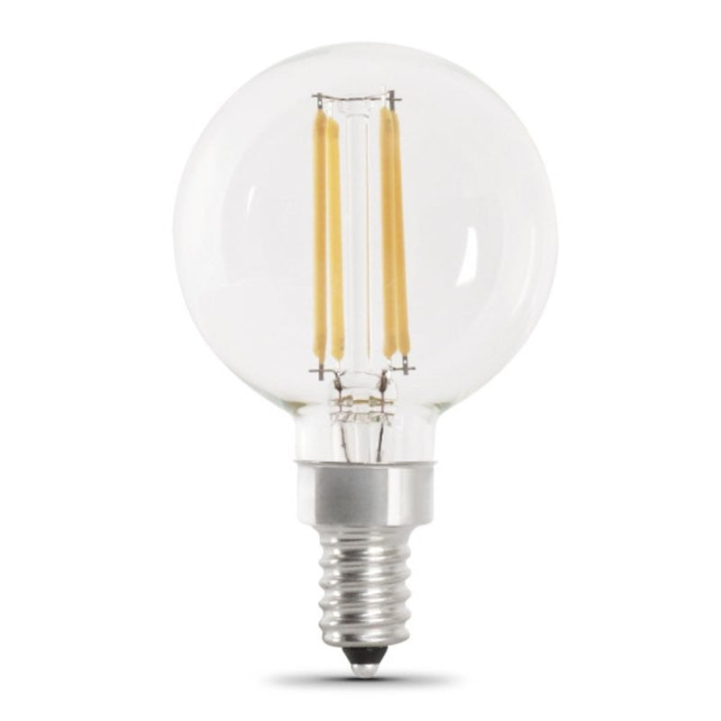 Feit Electric BPG1660950CAFIL/2 LED Light Bulb, Globe, 500 Lumens, 5.5 W, G16 Lamp, E12 Lamp Base, Dimmable (Pack of 6)