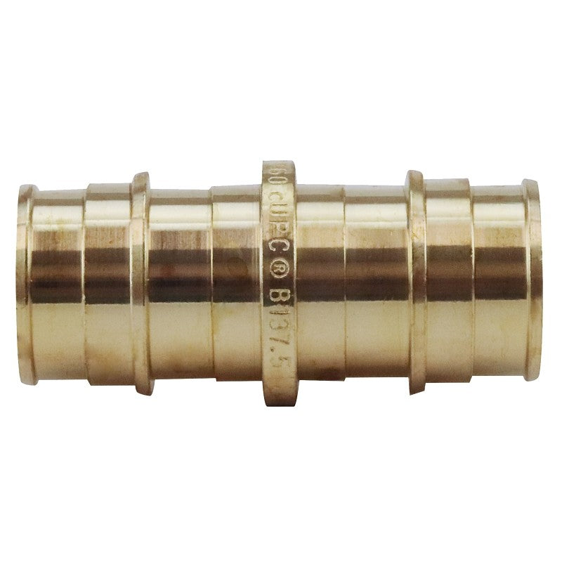 Apollo ExpansionPEX Series EPXC3434 Coupling, 3/4 in, Barb, Brass, 200 psi Pressure, 1.69 in L