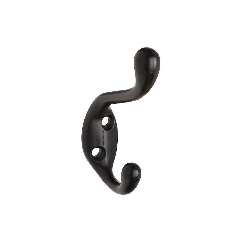 National Hardware V166 N330-886 Series Coat and Hat Hook, Wall Mounting, 3.3 in H x 0.83 in W Dimensions, 75 lb, Zinc