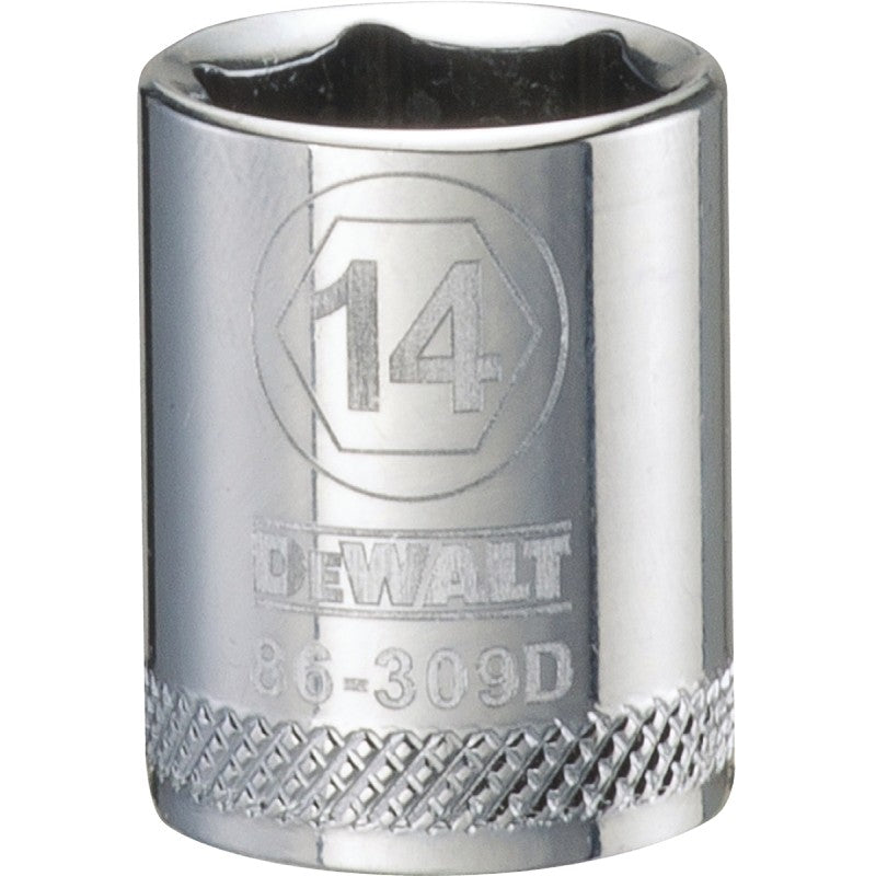 DEWALT DWMT86309OSP Hand Socket, 14 mm Socket, 3/8 in Drive, 6-Point, Vanadium Steel, Polished Chrome