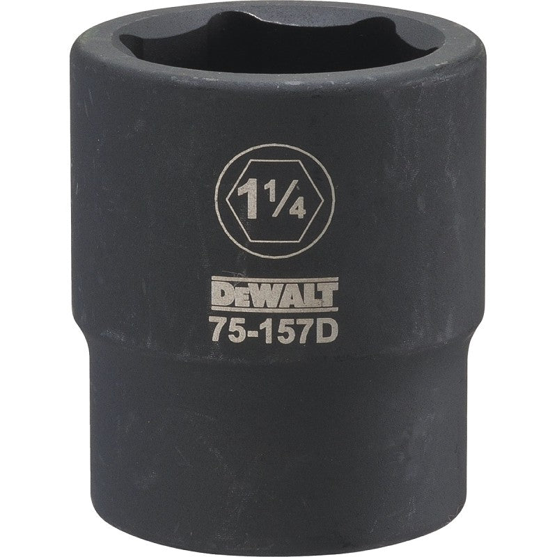 DEWALT DWMT75157OSP Impact Socket, 1-1/4 in Socket, 23/32 in D Socket, 3/4 in Drive, 6-Point, CR-440 Steel, Black Oxide