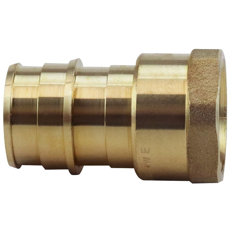 Apollo ExpansionPEX Series EPXFA3412 Pipe Adapter, 3/4 x 1/2 in, Barb x FNPT, Brass, 200 psi Pressure