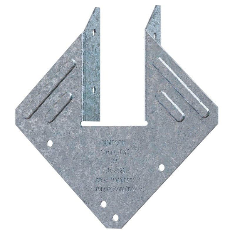 Simpson Strong-Tie H1A Hurricane Tie, 5-1/4 in L, 5-1/4 in W, Steel, Galvanized (Pack of 100)