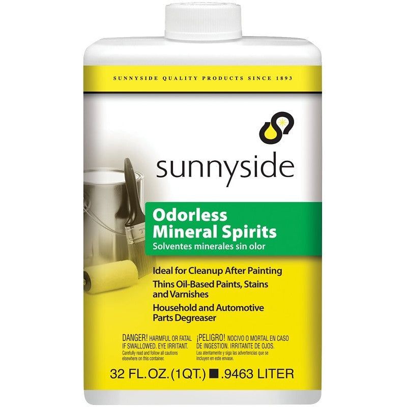 Sunnyside 30332 Mineral Spirit Thinner, Liquid, Mild Petroleum, Solvent, Clear, 1 qt