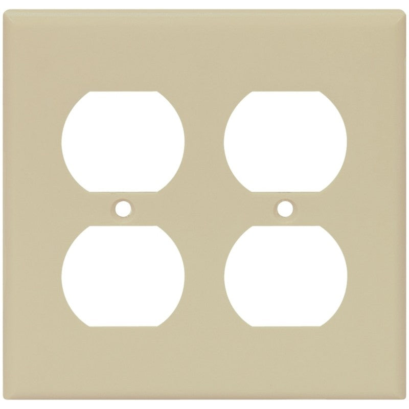 Eaton Wiring Devices 2150V-BOX Receptacle Wallplate, 4-1/2 in L, 4-9/16 in W, 2 -Gang, Thermoset, Ivory (Pack of 10)