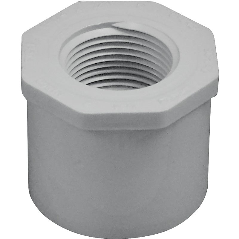 IPEX 435727 Reducing Bushing, 1-1/4 x 3/4 in, Spigot x FPT, White, SCH 40 Schedule, 150 psi Pressure