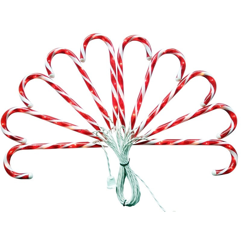 Hometown Holidays 60503 Candy Cane Lawn Stake, 125 V, 10 W, 100-Lamp, White Light, 4200 hr Average Life (Pack of 12)