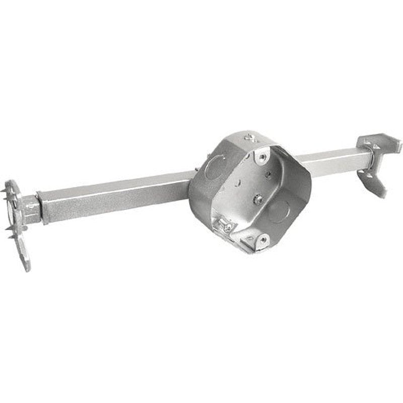 Southwire 54151-FANOW-UPC Ceiling Fan Box, 4 in W, 1-1/2 in D, 3-Knockout, Steel, Silver, Galvanized